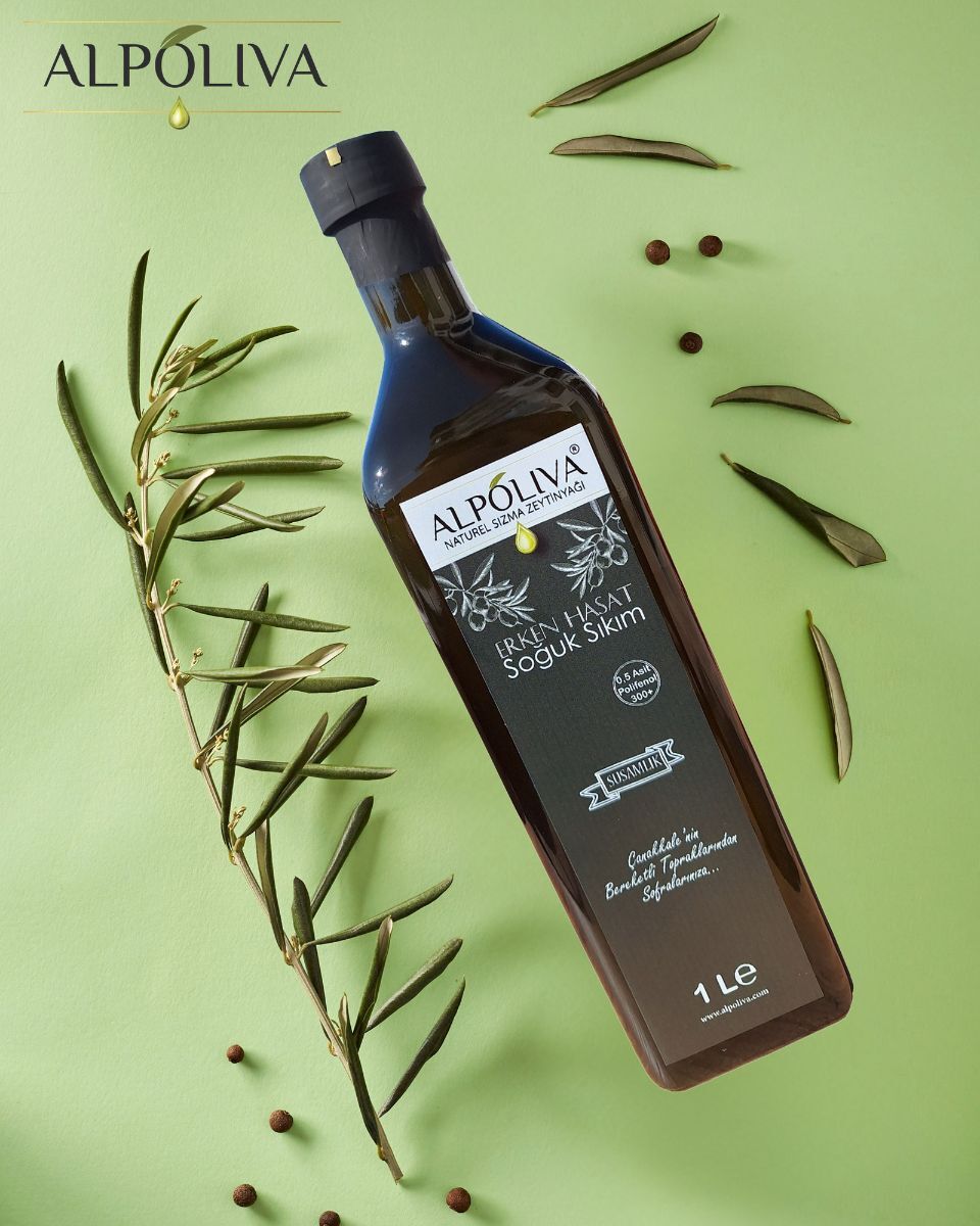 Erken hasat soğuk sıkım naturel sızma zeytinyağı 1 litre | Susamlık bahçemizden | Alpoliva