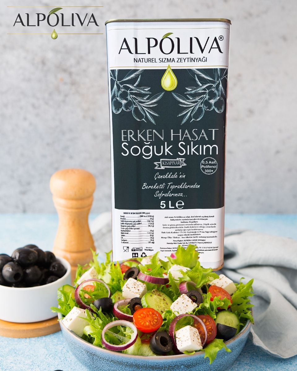 Erken hasat soğuk sıkım naturel sızma zeytinyağı 5 litre | Kısapınar bahçemizden | Alpoliva