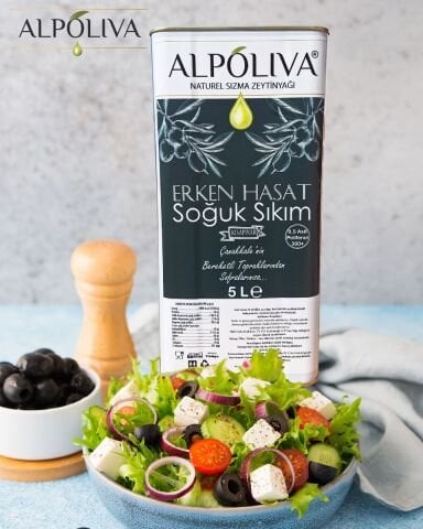 Erken hasat soğuk sıkım naturel sızma zeytinyağı 5 litre | Kısapınar bahçemizden | Alpoliva