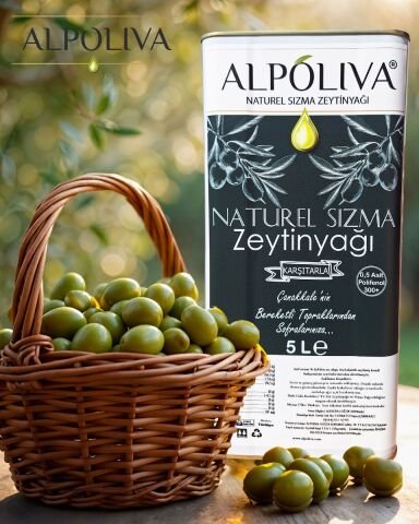Naturel sızma zeytinyağı 5 litre | Karşıtarla bahçemizden | Alpoliva