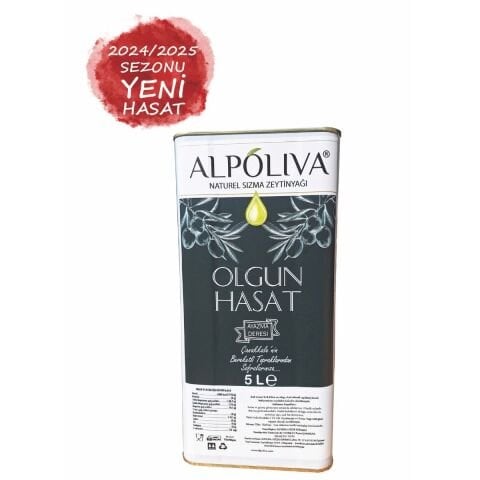 Olgun hasat naturel sızma zeytinyağı 5 litre | Ayazma Deresi bahçemizden | Alpoliva