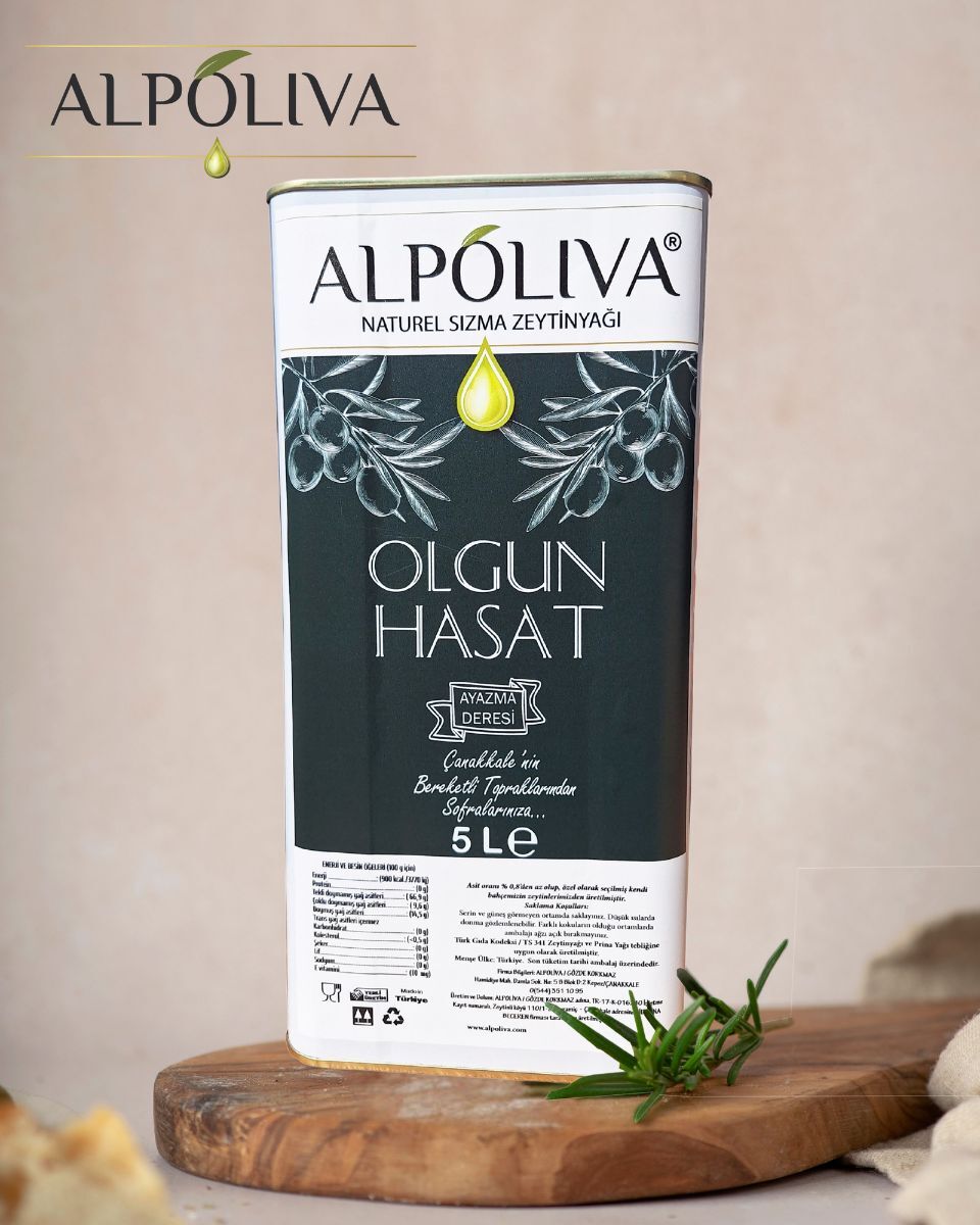 Olgun hasat naturel sızma zeytinyağı 5 litre | Ayazma Deresi bahçemizden | Alpoliva