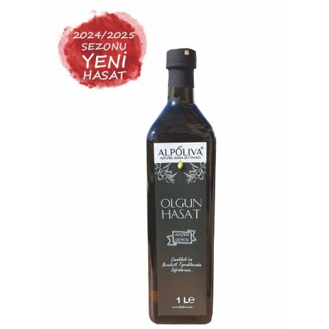 Olgun hasat naturel sızma zeytinyağı 1 litre | Ayazma Deresi bahçemizden | Alpoliva