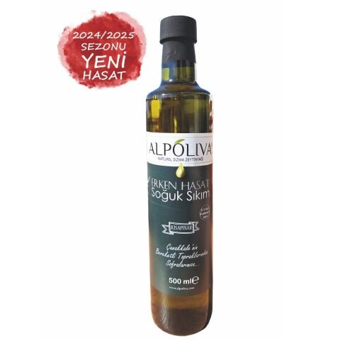 Erken hasat soğuk sıkım zeytinyağı 500 ml | Kısapınar bahçemizden | Alpoliva