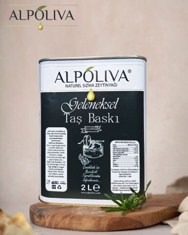 Geleneksel taş baskı zeytinyağı 2 litre | Kısapınar bahçemizden | Alpoliva