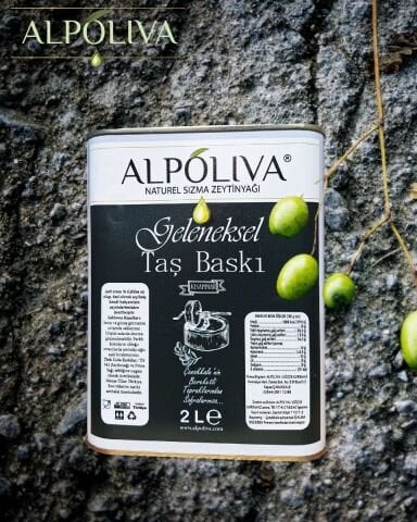Geleneksel taş baskı zeytinyağı 2 litre | Kısapınar bahçemizden | Alpoliva
