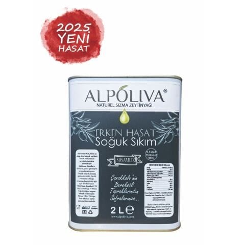 Erken hasat soğuk sıkım naturel sızma zeytinyağı 2 litre | Susamlık bahçemizden | Alpoliva