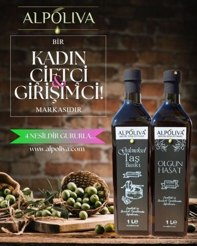 Alpoliva 1 Litre Geleneksel Taş Baskı ve 1 Litre Olgun Hasat Zeytinyağı kampanya
